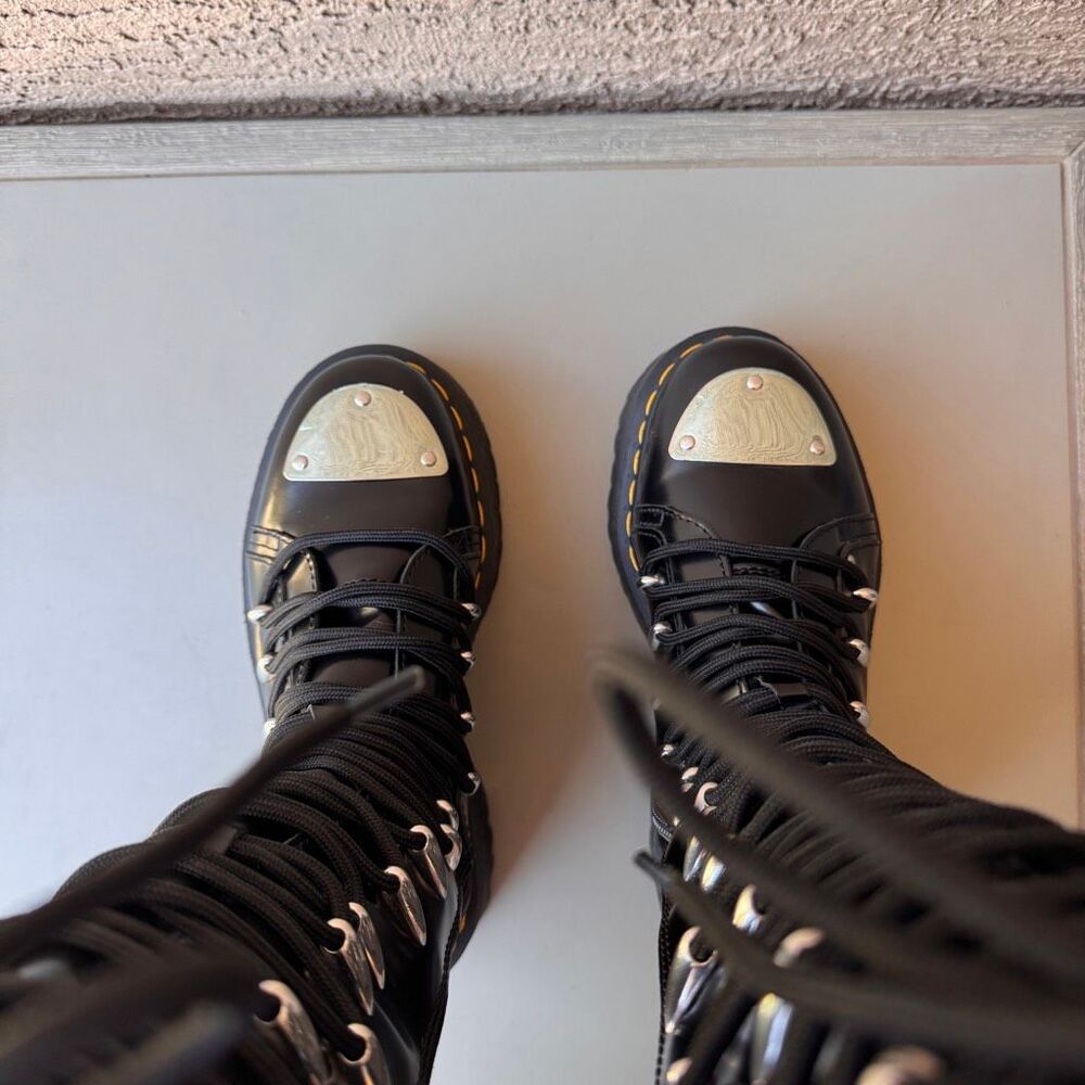 Dr. Martens 1B60 LTT Max Quad Retro Sole Platform Knee Boots Metal Toe Womens 6 - Picture 5 of 16